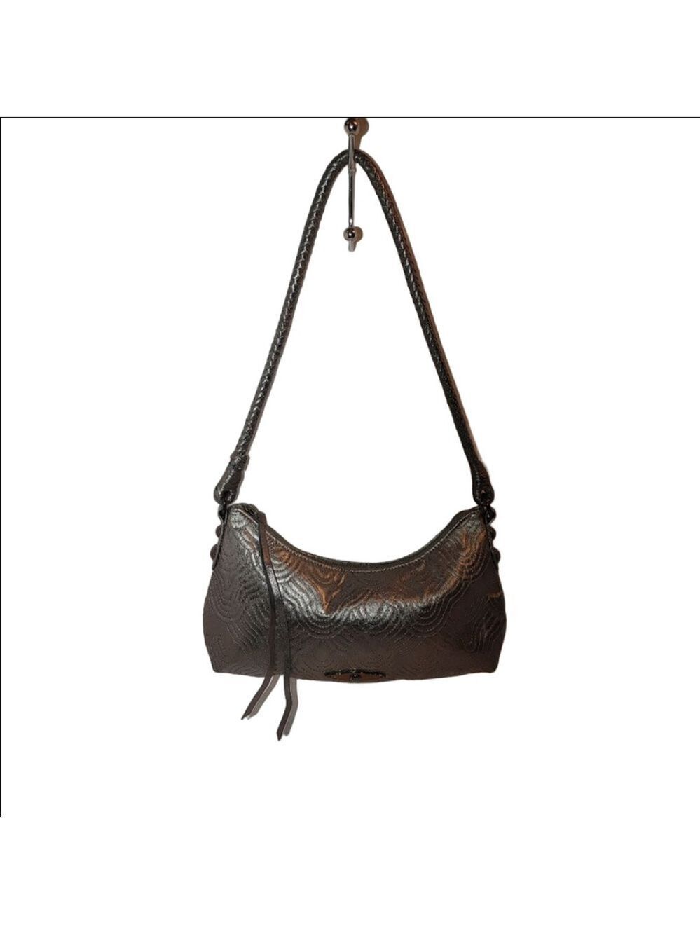 Elliott Lucca Metallic Silver Hobo Bag